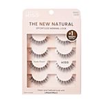 KISS The New Natural False Eyelashes Multipack NNM02, Cruelty Free, Vegan, Contact Lens Friendly, Easy to Apply, Includes 4 Pairs of Reusable Strip Lashes