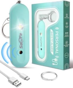 Personal Safety Alarm for Women - Waterproof Rechargeable Security Alarm - 140dB Extra Loud Siren with SOS Strobe Light - Self Defense Keychain for Women Girls Teens Seniors(Blue)