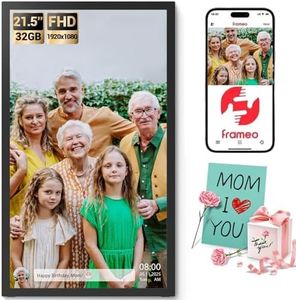 AILRINNI 21.5" Frameo Digital Picture Frame, WiFi Digital Photo Frame 1920x1080 HD IPS Touch Screen, 32GB Memory, Auto-Rotate Portrait and Landscape, Wall-mountable Frameo
