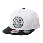 WITHMOONS Snapback Hat Illuminati Patch Hip Hop Baseball Cap AL2344 (White)