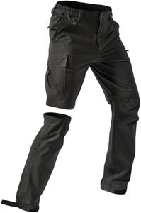 Moosehill Men's-Hiking-Pants Convertible Water-Resistant Quick-Dry Lightweight Breathable Zip-Off for Hunting, Fishing, Travel, Outdoor, Safari, Camping with 5 Deep Pockets (Black, 42W*32L)