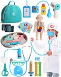 Lehoo Castle Kids Doctor Set, Toy Medical Kits 36 PCS, Pretend Play Doctor Kit Kids with Doctor Costume Doctor Bag Stethoscope, Role Play Set for 3 4 5 Year Boys Girls