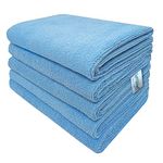 SOFTSPUN Microfiber Cloth (5pcs - 40x60cms -340GSM) Sky Blue, Super Soft Absorbent Cleaning Towels Cleans & Polishes everything in your home.