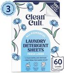 Cleancult Laundry Detergent Sheets - Resealable Box - 3 Stain Fighting Enzymes - Fresh Linen - 60 Loads - Free of Harsh Chemicals - No Mess - No Plastic Waste