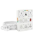 Bitcorp 6A 16A 20A Heavy Duty Extension Board International 7 Socket 4 Switch (3500W) Surge Protector with 8 Meter Long Wire Cable for Ac, Refrigerator, Washing Machine, Microwave & Large Appliances