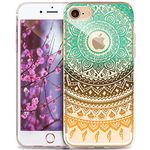 iPhone 5S Case,iPhone SE Case,iPhone 5 Case,ikasus Ultra Thin Soft TPU Datura Mandala Sun Lace Flowers Soft Silicone Rubber Bumper Case,Crystal Clear Soft Floral Silicone Case for iPhone 5S 5 SE,#6