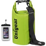 Unigear Dry Bag Waterproof, Floating and Lightweight Bags for Kayaking, Boating, Fishing, Swimming and Camping with Waterproof Phone Case (Yellow, 2L)