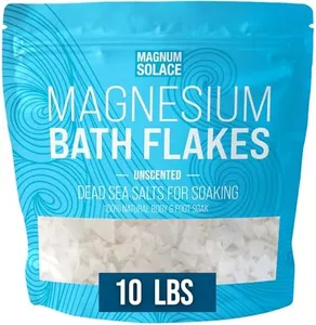 Magnesium Flakes for Bath - Magnesium Chloride Flakes - Dead Sea Salts for Soaking, 10 LBS