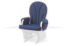 Foundations Lullaby Glider Rocker Cushion Replacement Set, Durable Fabric, Storage Pockets to Hold Baby Necessities, Can be Removed & Laundered (Navy)