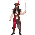 Spooktacular Creations Mens Caribbean Pirate Costume Adult Sea Captain Robber Costume for Halloween Dress Up Party, Cosplay Party