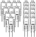 G4 Halogen Bulbs, 12 Pcs 10W 12V Halogen Light Bulbs 2 Pin Clear Capsule Lamp Bulb, Halogen-Pin-Base-Lamp Warm White Light Clear Capsule for Cooker Lighting, Signal Lights, Track Lighting (12)