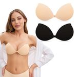 ZipYeeou Sticky Bra for Women Strapless Bras Backless Stick on Bra Push up Support Invisible Women's Adhesive Bras Silicone Push up Sticky Perfect for Backless Dresses Wedding & Party Daily Wear
