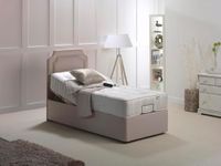 Luxurious Modern Style Electric Adjustable Bed With Side Drawers | Emergency Lowering Electric Beds For Disabled. (BEIGE, Standard Single 3.0)