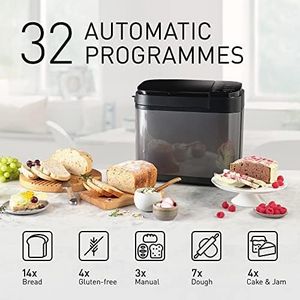 Panasonic Fully Automatic Bread Maker – 32 Programs, Yeast & Nut Dispenser, Stainless Steel