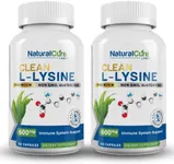 Natural Cure Labs Clean L-Lysine 600mg, 120 Capsules | Vegan, Non-GMO, & Gluten Free