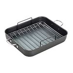 T-fal Ultimate Hard Anodized Nonstick Roasting Pan 16 Inchx13 Inch Roaster Pan, Pots and Pans, Cookware Black