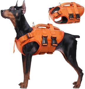 Kuoser Dog Life Jacket High Flotation, Reflective Dog Life Vest for Swimming Boating, Adjustable Small Medium Large Dog lifejacket, Lightweight Dog Life Preserver Rescue Handle Spring Summer Pool