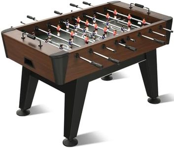 Foosball Table, 58Inch Competition Soccer Table Game w/ 2 Balls for Adult Kids Youth, Arcade Table Soccer with Leg Levelers and Heavy-Duty Legs for Home, Game Room, Party (Wood Grain)