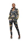 VICTORIOUS Women's 2 Piece Tracksuit Set - Long Sleeve Sweatshirts and Sweat Pants, Jungle Tiger Black, Large