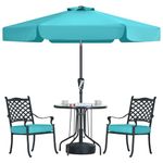 MASTERCANOPY Valance Patio Umbrella for Outdoor Table Market (7.5ft,Turquoise)