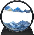 Evolluxi® Moving Sand Art Picture Round Glass Frame Sandscapes 3D Deep Sea Display in Motion Dynamic Flowing Grit Photo Hourglass Desktop Art Home Office Decoration Party Gift (7 Inch, Blue)