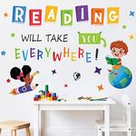 decalmile Reading Corner Wall Decals Educational Reading Will Take You Everywhere Inspirational Quote Wall Stickers Reading Room Classroom Study Room Wall Decor