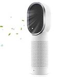 QUEENTY Air Purifier for Bedroom with True HEPA Filter, Portable HEPA Air Purifier for Office, 2 Speeds, Energy Save, Remove 99.97% of Pollen, Allergy Particles, Dust, Smoke, Odors Pets Hair (White)