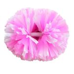 NICOLEKAY 2 Pack Cheerleading Pom Poms with Baton Handle Rainbow Colorful Cheer Pom Poms for Sports Team Spirit Cheering Kids Adults(Macaron Pink)