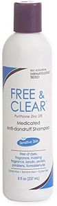 Free & Clear Medicated Anti-Dandruff Shampoo | Fragrance, Gluten and Sulfate Free | For Sensitive Skin | Maximum OTC Strength Zinc Pyrithione 2% | 8 Ounce