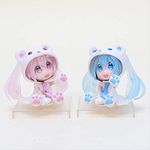 2pcs 6cm Kawaii Anime Figure Pink Q Version Hatsune Miku Figure Sakura Bear Hatsune Miku Figure Model Collectible Toy