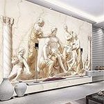 Custom Wall Paper Roman Relief Classical Art Background Large Mural 3D Wall Wallpaper 3D Wallpaper Paste Living Room The Wall for Bedroom Mural border-250cm×170cm