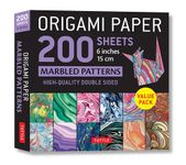 Origami Paper 200 sheets Marbled Patterns 6 (15 cm): Tuttle Origami Paper: Double Sided Origami Sheets Printed with 12 Different Patterns (Instructions for 6 Projects Included)