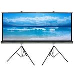 VILRO Double Tripod Stand Projector Screen Size (10 ft. (Width) x 8 ft. (Height) - 150" inch) Diagonal in 4:3 Aspect Ratio Supporting Remode Control Active 3D, 1080P, Ultra 4K, Technology, Ultra HD.