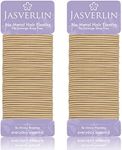 JASVERLIN 2mm Light Blonde Elastic Hair Tie, Thin Ponytail Holders Hair Ties for Women Girls Kids Fine to Medium Hair, No Pull No Damage Perfect Rubber Bands Hair Accessories 80 Pcs (Light Blonde)