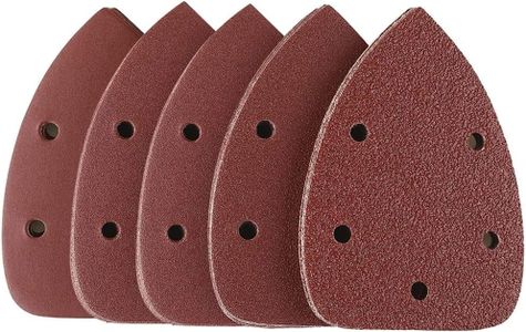 60 Piezas Hojas de Lija Papel Triangular, 5 Agujeros, Papel de Lijadora Raton Detalle Mouse, Grano 40 60 80 120 180 240 para Metal, Madera