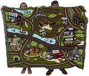 Pure Country Weavers Road Play Mat Blanket - Children's Gift Tapestry Throw Woven from Cotton - Made in The USA (72x54)