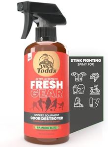 Uncle Todd's Fresh Gear Sports Equipment Odor Eliminator Spray - Extra Strength Enzyme-Powered Deodorizer for Football, Hockey, Gym Bags, and Athletic Gear - Bamboo Blitz Scent - 16 oz