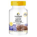 Linseed Oil Capsules - Vegetable Omega 3-6-9 Capsules - High Dose - Flaxseed Oil 500mg - 250 Softgels - Bulk Pack | Warnke Vitalstoffe - German pharmacy quality