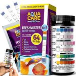 Aqua Care Pro Freshwater Aquarium Test Strips - 64 ct - 6-in-1 Fish Tank Water Testing Kit for pH Nitrite Nitrate Chlorine & Hardness - Kits for Pond & Aquariums