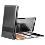 Beautiful Stylish Simple Metal Ladies and Men's Cigarette Case,Holds 10/20pcs 120's Capri Cigarettes (Black, 10pcs 120's)