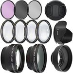 Ultra Deluxe Lens Kit for Nikon D3400, D3500, D5600 with 18-55mm Lens, Sony A7, A7III with 28-70mm, A6000, A6400, A6600 - Includes: 7pc 55mm Filter Set + 55mm Wide Angle and Telephoto Lens