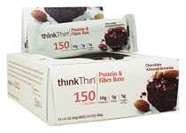 Think Products - thinkThin Lean Protein & Fiber Bars Box Chocolate Almond Brownie - 10 Bars