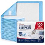 100 x Disposable Incontinence Bed Pads 60x90cm | Waterproof Bed Wetting Sheets – SAP Core, Odour Control, Self-Adhesive Tabs | Adults, Elderly, Post-Surgery & Babies (4 Packs of 25)