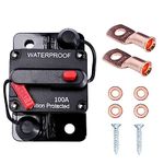 100 Amp Circuit Breaker Manual Reset 12V-48VDC Waterproof Inline Fuse Inverter for Car Marine Trolling Motors Boat ATV Manual Power Protect for Audio System Fuse