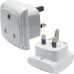 South Africa 3-pin Large Plug Type M (NOT Indian Type D plug) Adapter Convert to 3-pin UK Socket, BS 8546 Approved, Safety Protection Design, Flame Proof, 13A Fuse with Safety Shutter (2 Pieces White)