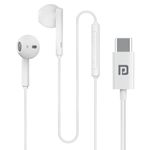 Portronics Conch Theta C in Ear Type C Wired Earphones with in Line HD Mic, Powerful Audio, 14.2mm Driver, Unique Earbuds Design, TPE Anti Tangle Wire, in line Controls, Wide Compatibility(White)