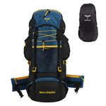 Impulse Travel Rucksack Bag for Men, Tourist Backpack for Hiking, Trekking, Camping, Thames Bag with 1 Year Warranty, Blue, 75 liters