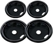 KITCHEN BASICS 101 Made in the USA 5304430150, 5304430149 and 318067051 Replacement Porcelain Drip Pans for Frigidaire Kenmore - Includes 2 6-Inch and 2 8-Inch Pans, 4 Pack