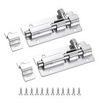 OTAIVE 2pcs Door Lock Bolts 3"(75mm), 304 Stainless Steel Door Latch Slide Bolts Lock with Screws for Bathroom Bedroom Shed Garden Toilet,3 Inch (silver)