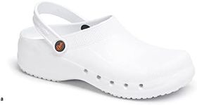 DIAN Clog Ultralight Antibacterial Non-Slip Safety Trainer Ideal for Hospital Health Kitchen Cleaning Staff Eva White 42